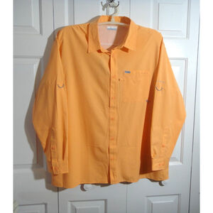 Columbia Long Sleeve Vented Roll Up Sleeves Fishing Men's XXL Orange SPF New